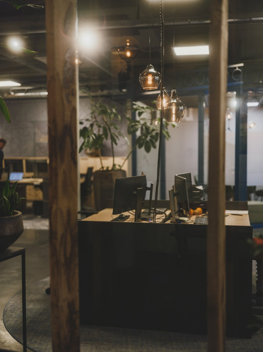 modern office with computers