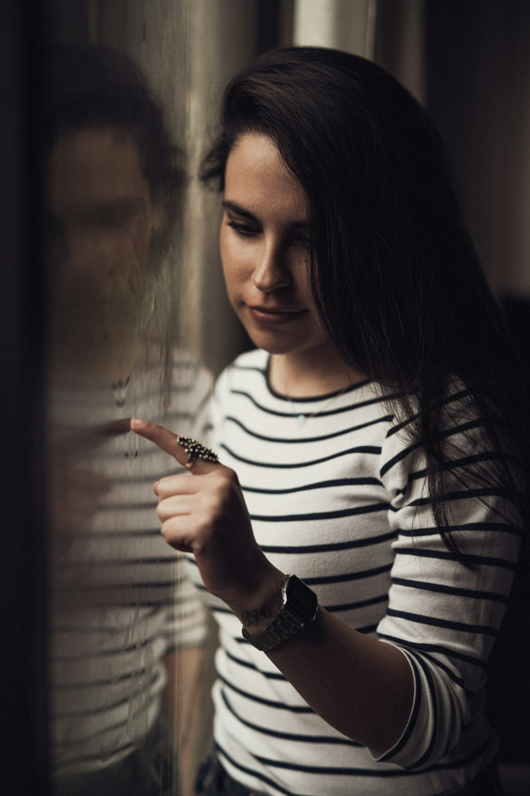 Studio portrait of a Central European woman data analyst in her late 20s