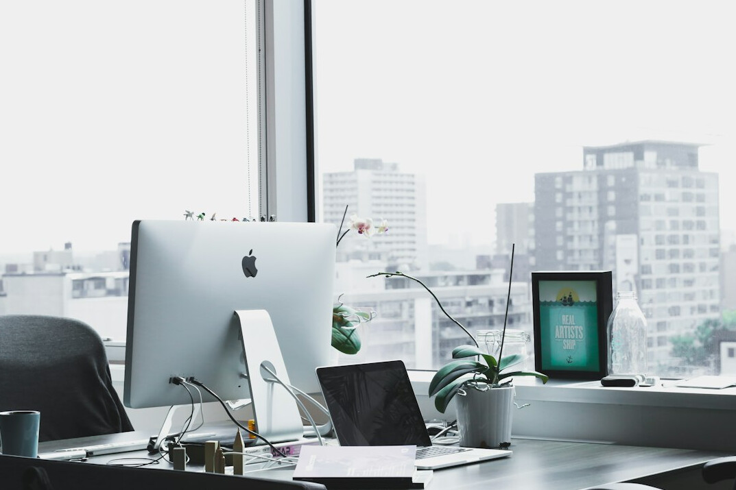 modern office with computers