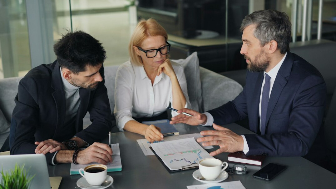 insurance agent meeting client